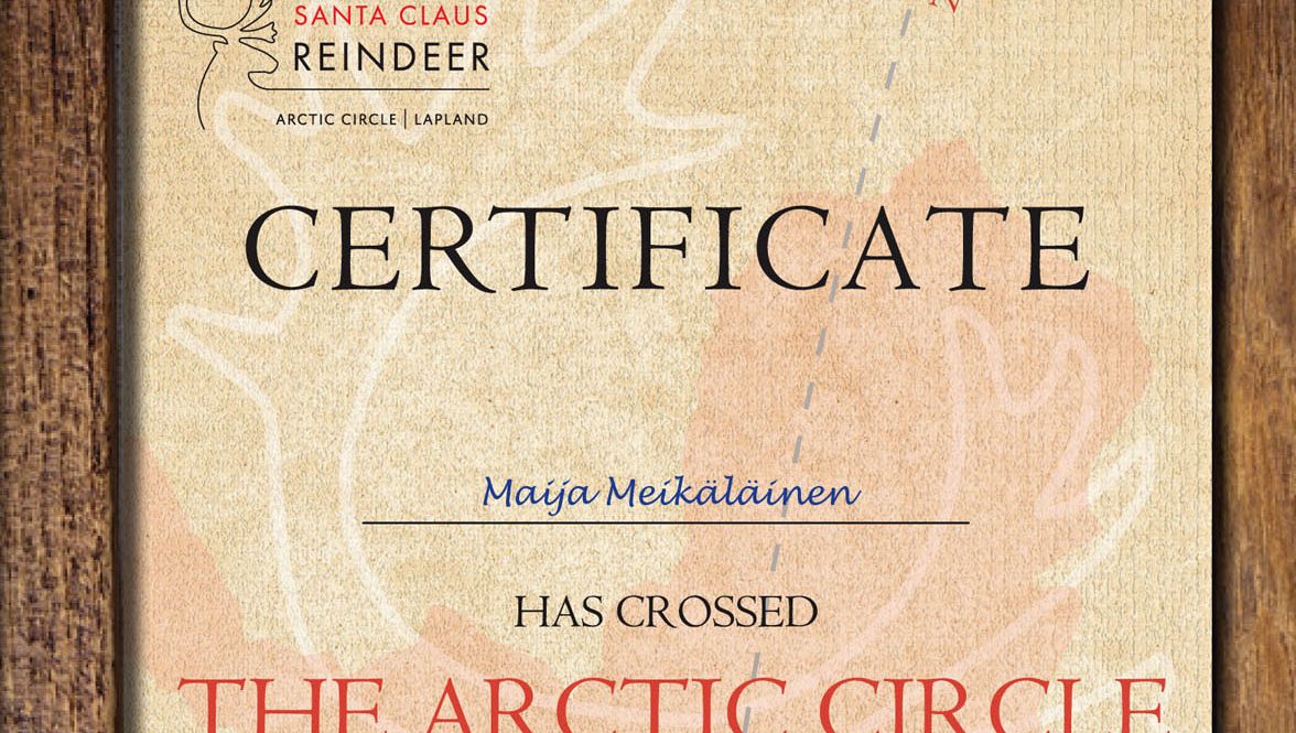 certificate of crossing arctic circle santaclausreindeer fi santa claus certificate