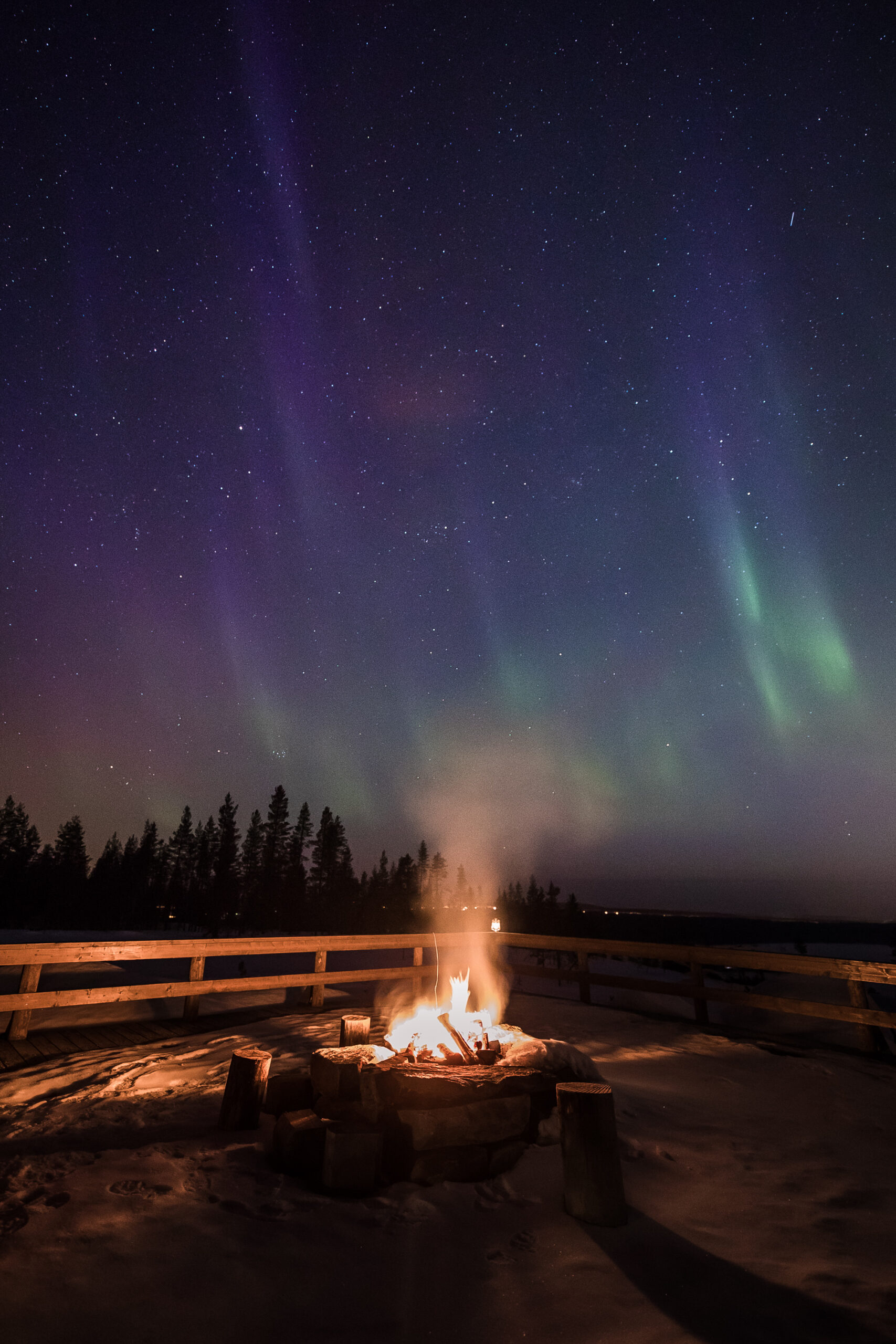 Aurora Borealis at Porovaara in Rovaniemi Lapland Finland.