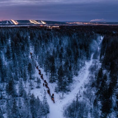 Santa Claus Reindeer from above