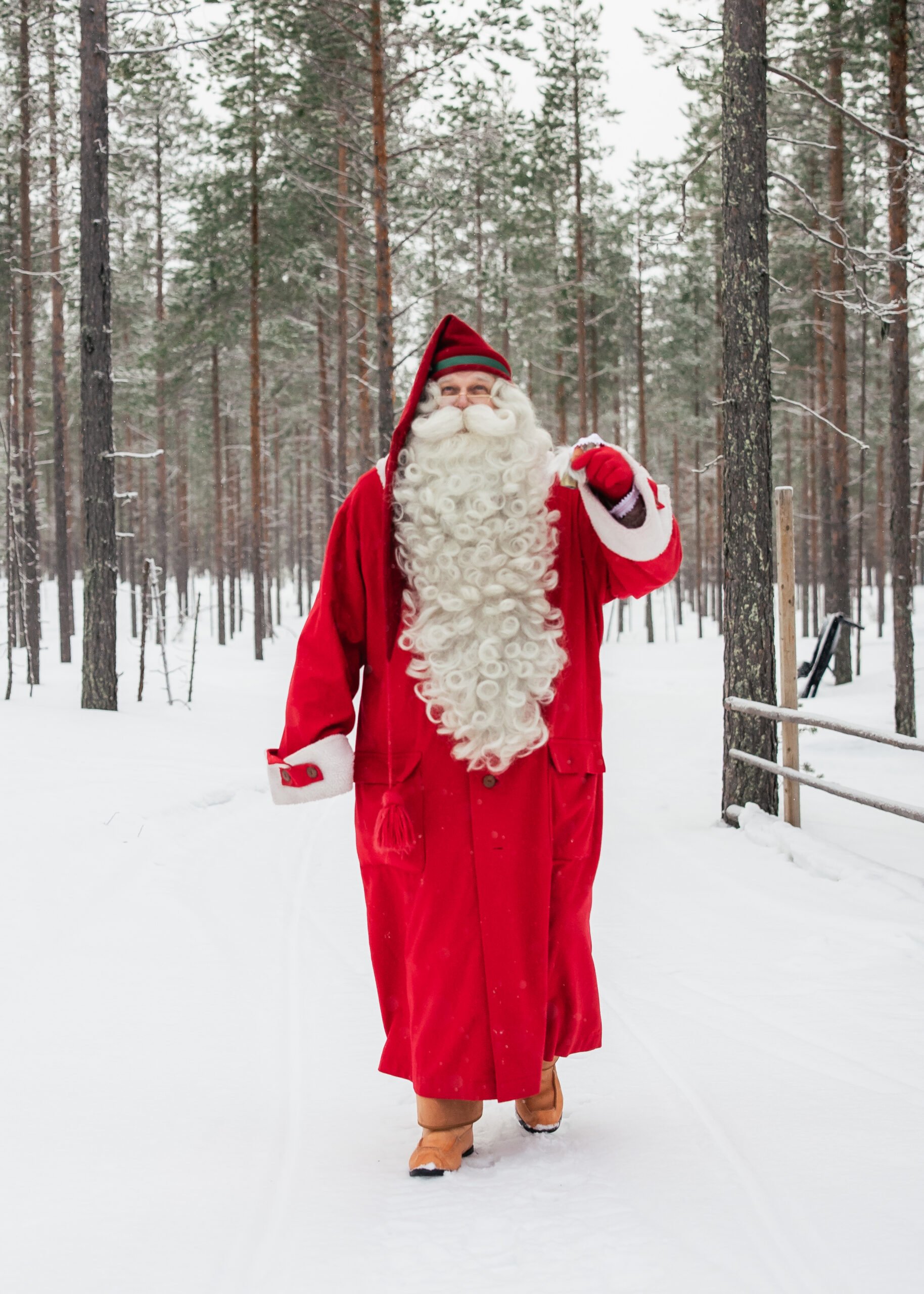 Santa Claus in the Finnish Forest in Rovaniemi, Lapland