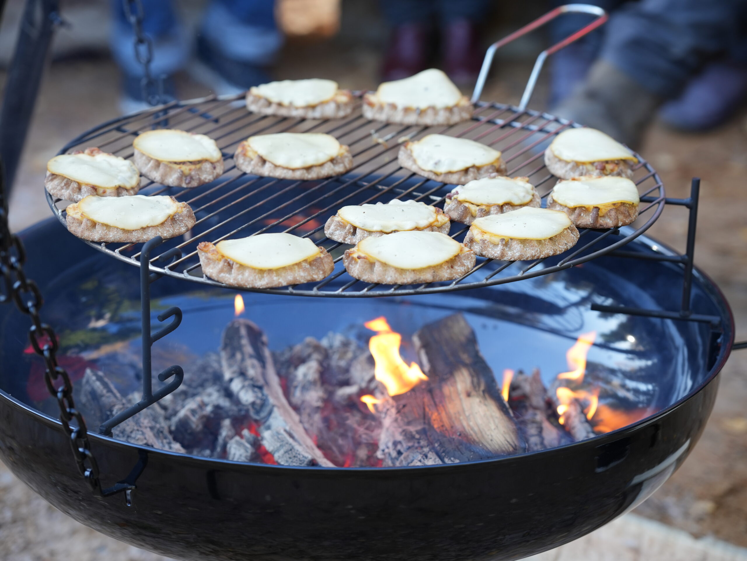Typical Lappish snacks by the fireplace in Taava Reindeer Farm