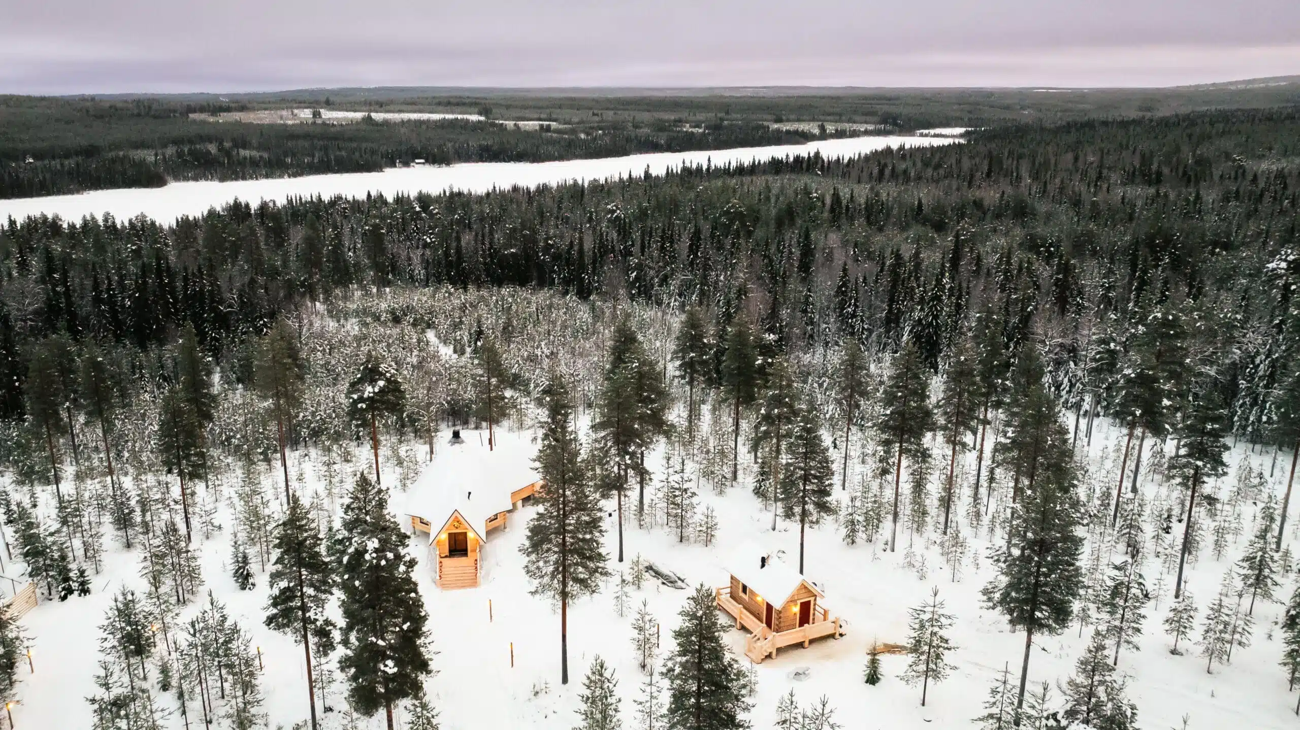 Aerial view of Taava Reindeer Farm