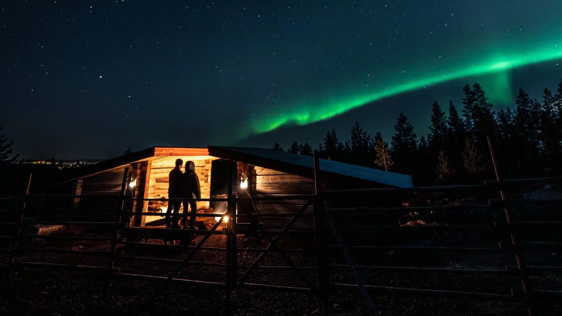 Northern Lights reindeer sleigh ride