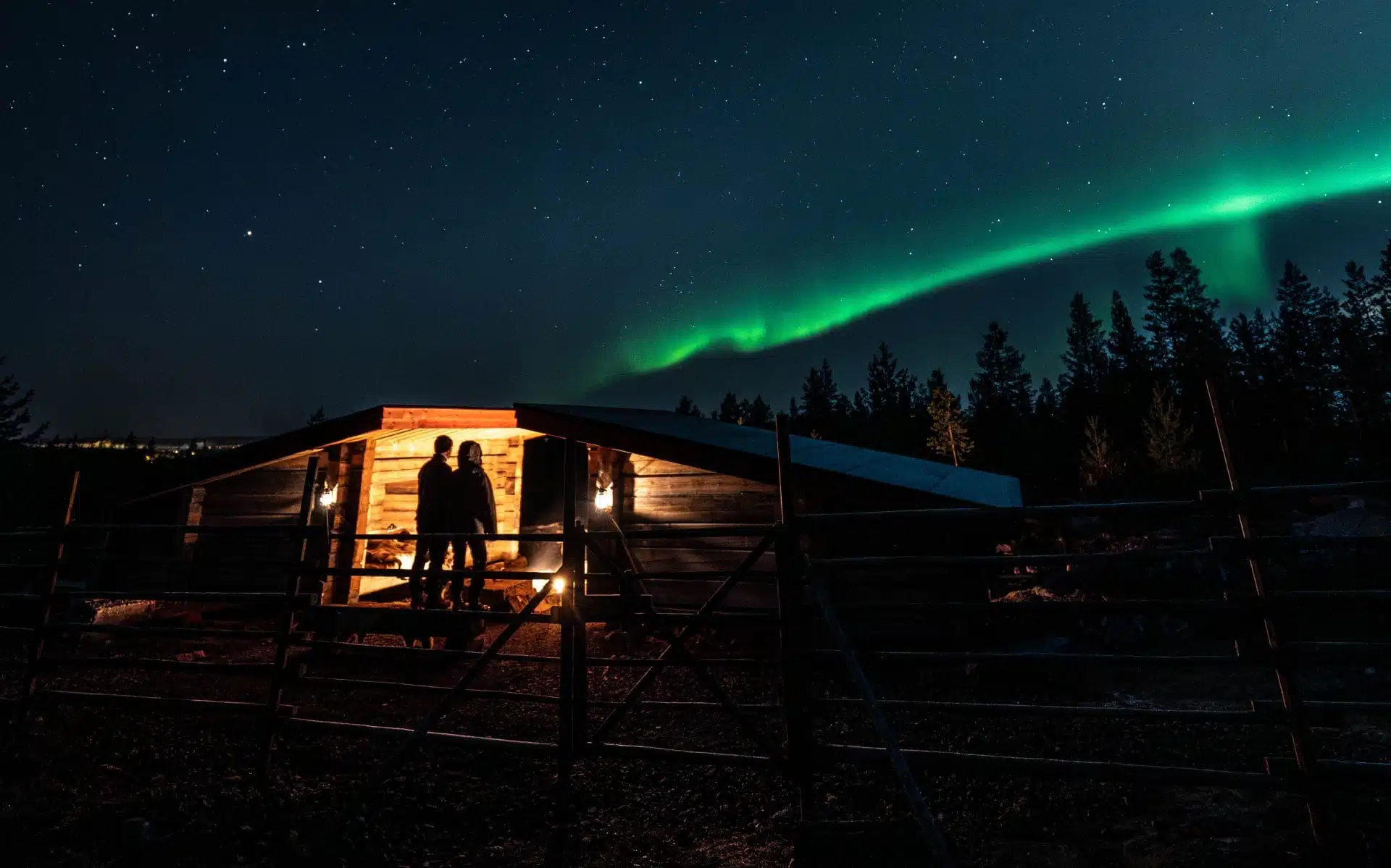 Northern Lights reindeer sleigh ride